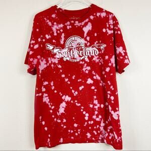 Switzerland Travel Tee Hand Bleached Unisex Sz XL